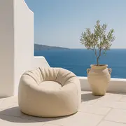 Puf Premium Copii Meowbaby   Floreo Cloudberry Sky Blue ,   Bean Bag Indoor  Outdoor Pentru Relaxare Si Joaca Pjbmopuf67