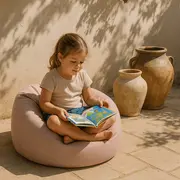 Puf Premium Copii Meowbaby   Floreo Cloudberry Sky Blue ,   Bean Bag Indoor  Outdoor Pentru Relaxare Si Joaca Pjbmopuf67