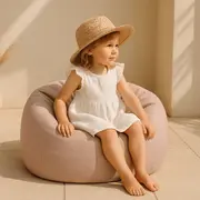 Puf Premium Copii Meowbaby   Floreo Drift Dlay Taupe ,   Bean Bag Indoor  Outdoor Pentru Relaxare Si Joaca Pjbmopuf70