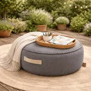 Puf Rotund Premium Copii Meowbaby   Outzy Drift Dlay Taupe ,   Bean Bag Indoor  Outdoor Pentru Relaxare Si Joaca Pjbmopuo70