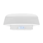 Cantar electronic, Petite&Mars, 2 in 1, Multifunctional, Panou cu touch, Pentru bebelusi si adulti, Pana 180 kg, Alb BYN682025