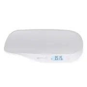 Cantar electronic, Petite&Mars, Pentru bebelusi, Pana la 20 kg, Forma ergonomica, Inregistreaza greutatea si in timpul miscarii, Alb BYN682015
