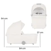 Carucior 2 in 1, Petite&Mars, Scout, Cu landou pliabil, Reversibil, Spatar si suport de picioare reglabile in 3 pozitii, Maner ajustabil, Cu accesorii, Pana la 22 kg, 0 luni+, Crem Cappuccino BYN555695