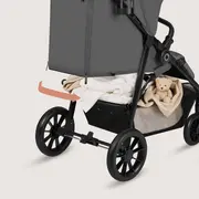 Carucior sport, Lionelo, Emerald, Pliere cu o mana, Copertina XXL UPF50+, Spatar reglabil, Suspensie completa, Roti EVA, 6- 48 luni, Pana la 22 kg, Gri BYNLO-EMERALD_GREY_STONE