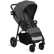 Carucior sport, Lionelo, Emerald, Pliere cu o mana, Copertina XXL UPF50+, Spatar reglabil, Suspensie completa, Roti EVA, 6- 48 luni, Pana la 22 kg, Gri BYNLO-EMERALD_GREY_STONE
