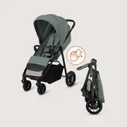 Carucior sport, Lionelo, Emerald, Pliere cu o mana, Copertina XXL UPF50+, Spatar reglabil, Suspensie completa, Roti EVA, 6- 48 luni, Pana la 22 kg, Verde BYNLO-EMERALD_GREEN_FOREST