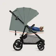 Carucior sport, Lionelo, Emerald, Pliere cu o mana, Copertina XXL UPF50+, Spatar reglabil, Suspensie completa, Roti EVA, 6- 48 luni, Pana la 22 kg, Verde BYNLO-EMERALD_GREEN_FOREST