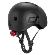 Casca De Protectie Pentru Copii, Sistem De Reglare Magnetic Cu Led, Xxs-s, 45-51 Cm, 1 An+, Black, Scoot  Ride Pjb047