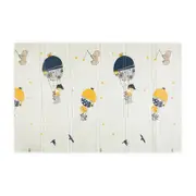 Covoras educativ, Petite&Mars, Campy L, Din spuma XPE non-toxica, Cu doua fete, Suprafata antiderapanta, 130x200 cm, Pliabil compact 40&times;32&times;21 cm, Model baloane si forme geometrice BYN434074