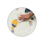 Covoras educativ, Petite&Mars, Campy L, Din spuma XPE non-toxica, Cu doua fete, Suprafata antiderapanta, 130x200 cm, Pliabil compact 40&times;32&times;21 cm, Model baloane si forme geometrice BYN434074