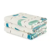 Covoras educativ, Petite&Mars, Campy L, Din spuma XPE non-toxica, Cu doua fete, Suprafata antiderapanta, 130x200 cm, Pliabil compact 40&times;32&times;21 cm, Model masini si forme geometrice BYN434073