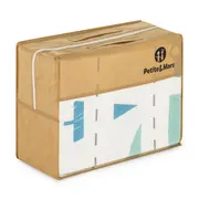 Covoras educativ, Petite&Mars, Campy L, Din spuma XPE non-toxica, Cu doua fete, Suprafata antiderapanta, 130x200 cm, Pliabil compact 40&times;32&times;21 cm, Model masini si forme geometrice BYN434073