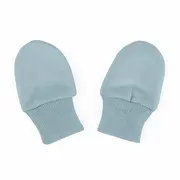 Manusi pentru nou-nascuti, Petite&Mars, Smoothie, Bumbac 100%, Material moale si respirabil, Protectie impotriva zgarieturilor, Manseta lata, 2 straturi, 6 x 10 cm, 0 luni+, Albastru BYN557787