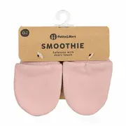 Manusi pentru nou-nascuti, Petite&Mars, Smoothie, Bumbac 100%, Material moale si respirabil, Protectie impotriva zgarieturilor, Manseta lata, 2 straturi, 6 x 10 cm, 0 luni+, Roz BYN557789