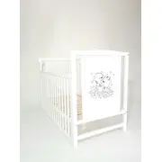 Patut bebelus Bears din lemn masiv cu laterala culisabila + Saltea Cocos 10cm