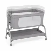 Patut co-sleeper, Feedo, Cu sistem de leganare, Inaltime adjustabila pana la 57-69 cm, sustine pana la 9 kg, 0 luni+ Gri BYN225206