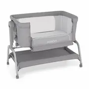 Patut co-sleeper, Feedo, Cu sistem de leganare, Inaltime adjustabila pana la 57-69 cm, sustine pana la 9 kg, 0 luni+ Gri BYN225206