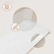 Patut co-sleeper, Lionelo, Jodie, Multifunctional, Reglabil in 6 pozitii pe inaltime, Saltea cu densitate T25, Functie de leganare, Cu plasa de tantari, Buzunar depozitare, Geanta transport, 84x48x70-80 cm, Bej BYNLO-JODIE_BEIGE_CREAM