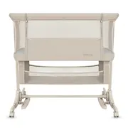 Patut co-sleeper, Lionelo, Jodie, Multifunctional, Reglabil in 6 pozitii pe inaltime, Saltea cu densitate T25, Functie de leganare, Cu plasa de tantari, Buzunar depozitare, Geanta transport, 84x48x70-80 cm, Bej BYNLO-JODIE_BEIGE_CREAM