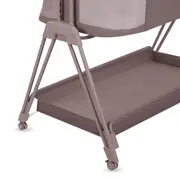 Patut co-sleeper, Lionelo, Luna, 2 in 1, Cu laterala culisanta, Cu setare unghiulara, Cu roti, Reglabil in 6 pozitii pe inaltime, Bej inchis BYNLO-LUNA_BEIGE_TAUPE