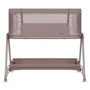Patut co-sleeper, Lionelo, Luna, 2 in 1, Cu laterala culisanta, Cu setare unghiulara, Cu roti, Reglabil in 6 pozitii pe inaltime, Bej inchis BYNLO-LUNA_BEIGE_TAUPE