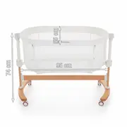Patut co-sleeper, Petite&Mars, Glory, 2 in 1, Cu leganare, Cu ajustare pe inaltime in 5 pozitii, Cu saltea, Pliabil, Geanta de transport inclusa,0 luni+, Greutate suportata: 9 kg, Bej BYN926587