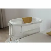 Patut co-sleeper, Petite&Mars, Glory, 2 in 1, Cu leganare, Cu ajustare pe inaltime in 5 pozitii, Cu saltea, Pliabil, Geanta de transport inclusa,0 luni+, Greutate suportata: 9 kg, Bej BYN926587