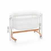 Patut co-sleeper, Petite&Mars, Glory, 2 in 1, Cu leganare, Cu ajustare pe inaltime in 5 pozitii, Cu saltea, Pliabil, Geanta de transport inclusa,0 luni+, Greutate suportata: 9 kg, Bej BYN926587