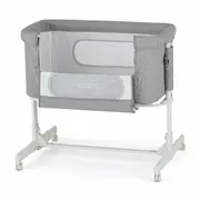Patut co-sleeper 2 in 1, Feedo, Pliabil, Reglabil in 5 pozitii, Cu laterala detasabila, Cu roti, Greutate maxima suportata 9 kg, 0-5 luni, Gri BYN235206