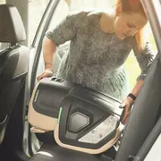 Scaun auto, Petite&Mars, Flex Pro i-Size, Orientare in directia sensului de mers, Tetiera reglabila in 8 pozitii, cu Isofix, Pliabil, R129, 100-150 cm, 3-12 ani, Gri BYN649681