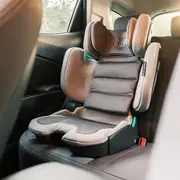 Scaun auto, Petite&Mars, Flex Pro i-Size, Orientare in directia sensului de mers, Tetiera reglabila in 8 pozitii, cu Isofix, Pliabil, R129, 100-150 cm, 3-12 ani, Gri BYN649681