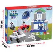 Set constructie Pilsan Double Blocks Traffic Control 57 piese HUBPL-03-613