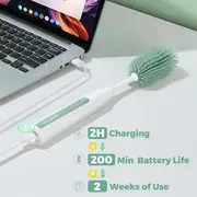 Set electric cu perie pentru biberoane Momcozy 7 in 1 Green