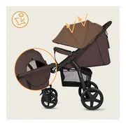 Carucior sport, Lionelo, Annet Plus, De la nastere, Cu accesorii si capotina XXL reglabila, 0 - 22 Kg, Conform cu standardele europene de securitate EN1888-1 si EN1888-2, Maro BYNLO-ANNET_PLUS_BROWN_CHOCOLATE
