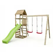 Complex joaca din lemn cu turn si 2 leagane max play 2.2 fungoo - okefu09850