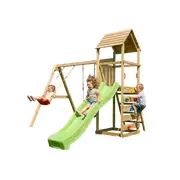 Complex joaca din lemn cu turn si 2 leagane max play 2.2 fungoo - okefu09850
