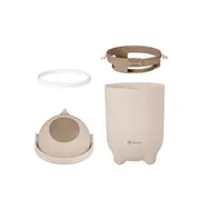 Cos pentru scutece, Lionelo, Capacitate 10 l, Sistem etans impotriva mirosurilor, Compatibil cu saci universali, Operare cu o mana, Bej BYNLOC-PUREBIN_BEIGE_SAND