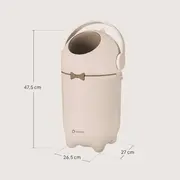 Cos pentru scutece, Lionelo, Capacitate 10 l, Sistem etans impotriva mirosurilor, Compatibil cu saci universali, Operare cu o mana, Bej BYNLOC-PUREBIN_BEIGE_SAND