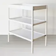 Masa De Infasat Pentru Bebelusi Din Lemn Masiv ,   Woodies Classic Changer, Alb 76x44x86 Cm, Cu 2 Rafturi Inalte Pjb931236