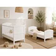 Patut Din Lemn Masiv, Transformabil Pentru Bebe Si Junior, Hampton 140 X 70 Cm Pjbhampton_140
