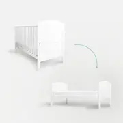 Patut Din Lemn Masiv, Transformabil Pentru Bebe Si Junior, Hampton 140 X 70 Cm Pjbhampton_140