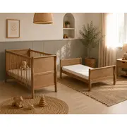 Patut Din Lemn Masiv, Transformabil Pentru Bebe Si Junior, Noble Vintage, 140 X 70 Cm Pjbnoble_vintage_140