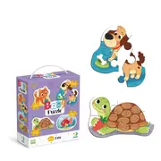 Puzzle 4 in 1 - animale de companie (2, 3, 4 piese)