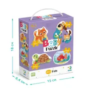 Puzzle 4 in 1 - animale de companie (2, 3, 4 piese)