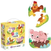 Puzzle 4 in 1 - ferma vesela ( 2, 3, 4 piese)