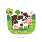 Puzzle 4 in 1 - o zi la ferma (2, 3, 4 piese)