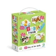 Puzzle 4 in 1 - o zi la ferma (2, 3, 4 piese)