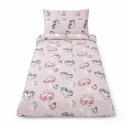 Lenjerie pat fete Unicorn 2-12 ani pentru saltele 160x80 ASC6427968000271