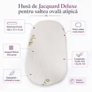 Husa de Jacquard Deluxe  pentru saltea ovala atipica 125x77x11 cm ASC6427968006570