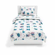 Lenjerie bumbac ranforce pat 3 piese copii 2-8 ani Angel si Stitch pentru saltele 140x70 cm ASC6427968006631